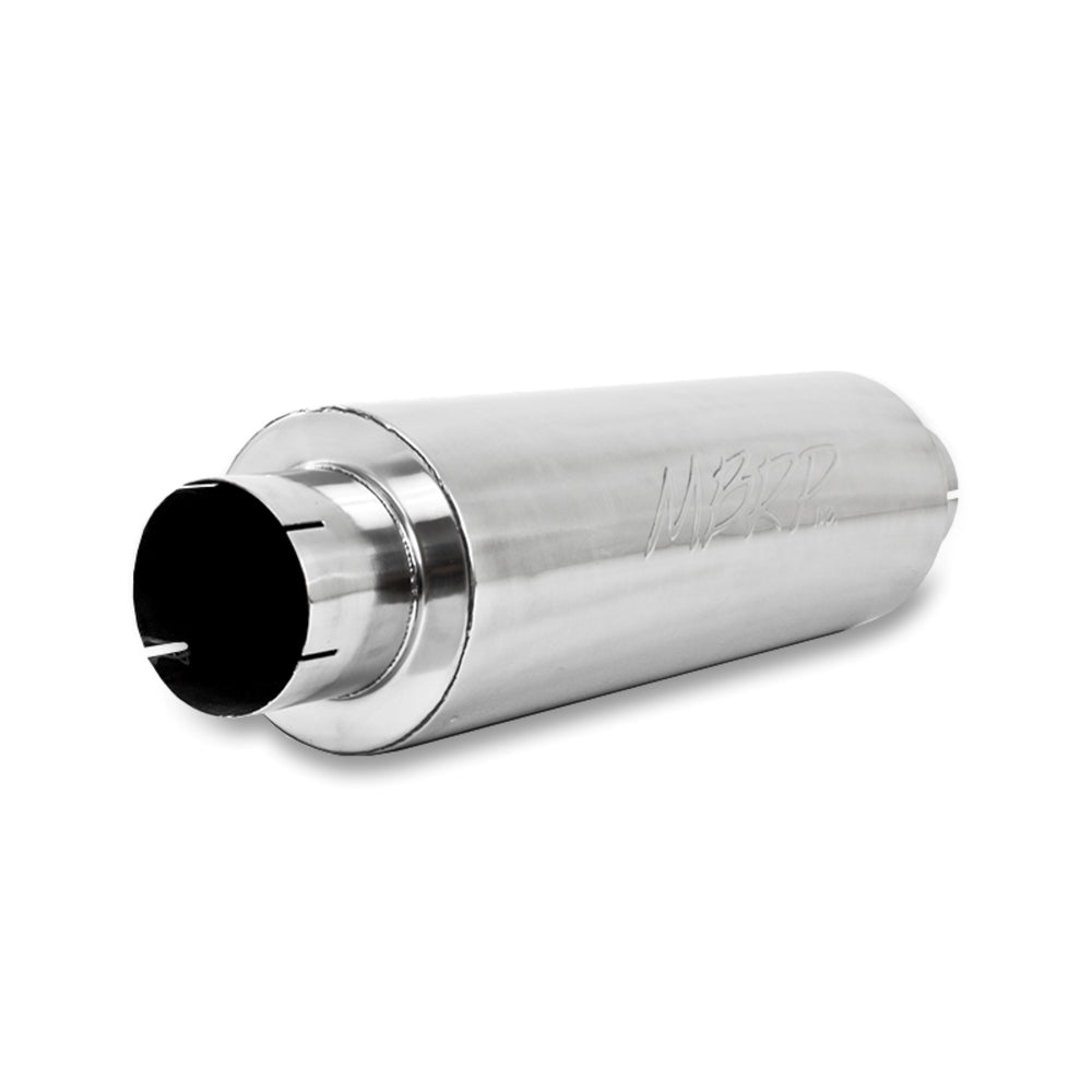MBRP Exhaust M2220A Quiet Tone Muffler. 5in. In/Out. 8in. Dia. Body. 31in. Overall. AL