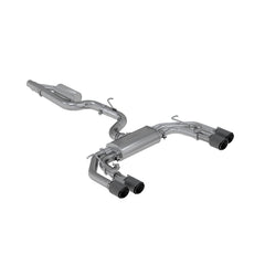 MBRP Exhaust S46043CF 3in. Cat-Back. Quad Split Rear Exit. Active. T304. CF Tips