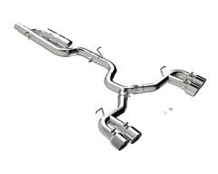 MBRP Exhaust 3in. Cat Back; Quad Split Rear; T304; CF Tip