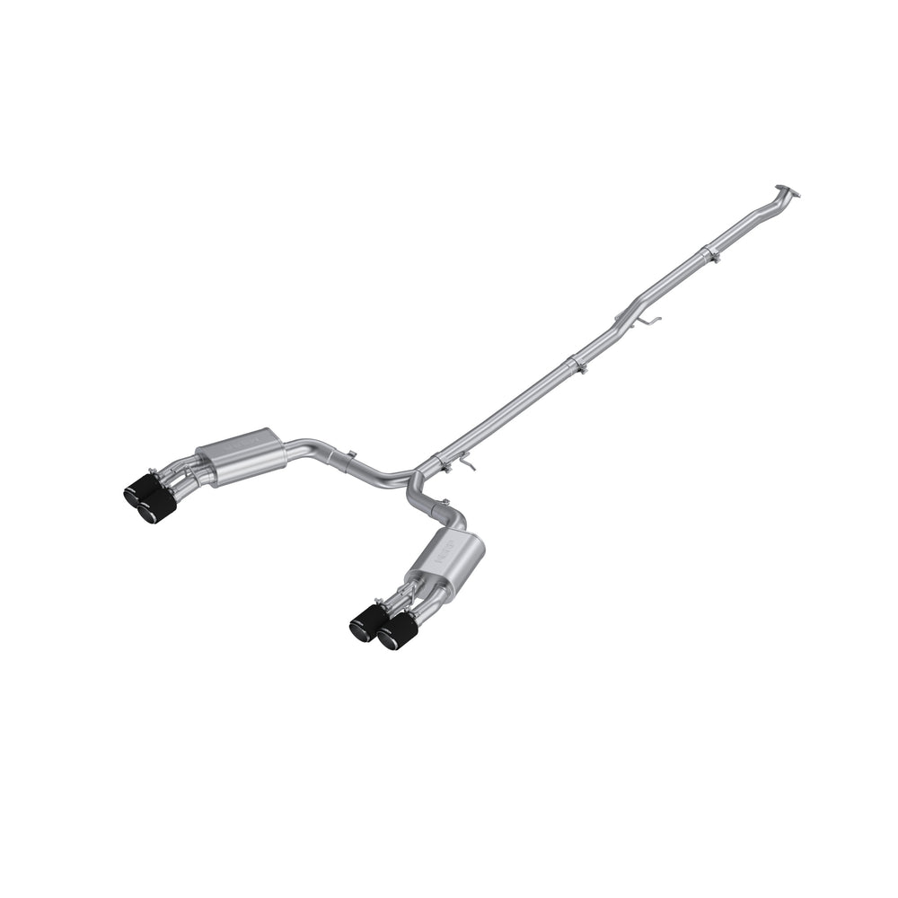 MBRP Exhaust 2.5" Cat Back, Quad Split Rear, with Carbon Fiber Tips T304