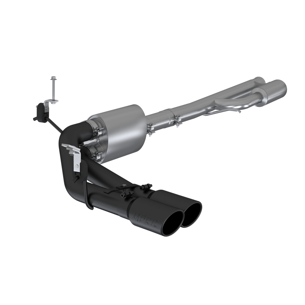 MBRP Exhaust 3" Cat Back, Pre-Axle Dual Side Exit, Black Coated
