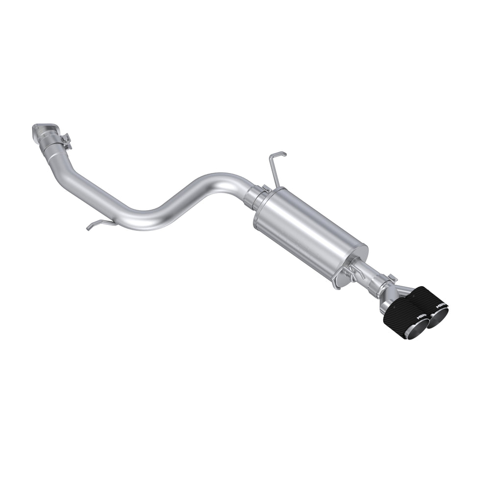 MBRP Armor Pro 2.5-Inch Axle-Back Single Side with Dual Outlet Carbon Fiber Tip.