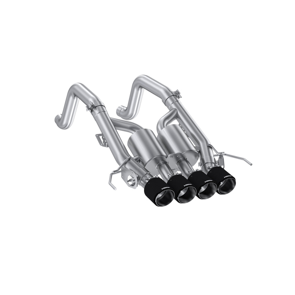 MBRP Exhaust 3in. Axle-Back; Quad Rear with 4.5in. Carbon Fiber Tips, T304, Active