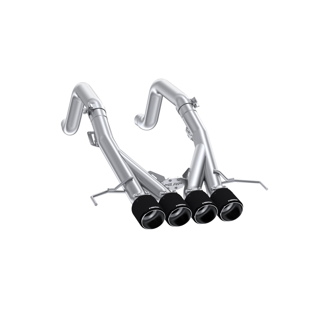 MBRP Exhaust 3in. Muffler Bypass Axle Back; with Quad 4in. CF Tips; T304