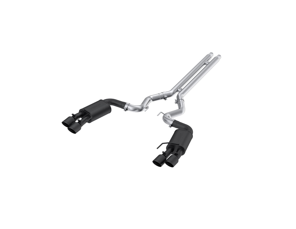 MBRP Exhaust 3in. Cat Back; with Quad 4in. Dual Wall Tips; Street Version; Black Coated