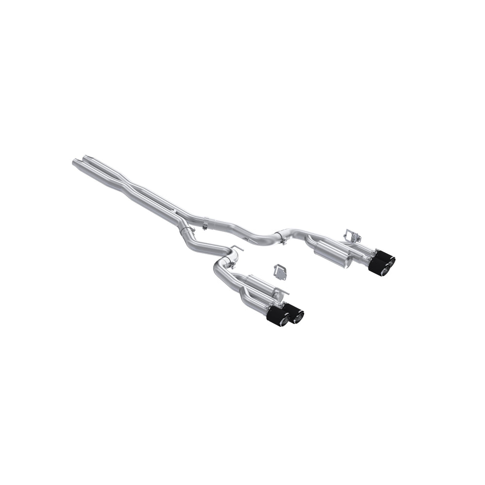 MBRP Exhaust 3in. Cat Back; with Quad 4in. Carbon Fiber Tips; Race Version; T304