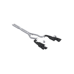 MBRP Exhaust 3in. Cat Back; with Quad 4in. Dual Wall Tips; Race Version; Black Coated