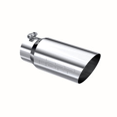 MBRP Exhaust T5052 Tip. 5in. O.D. Angled Single Walled 4in. inlet 12in. length. T304.