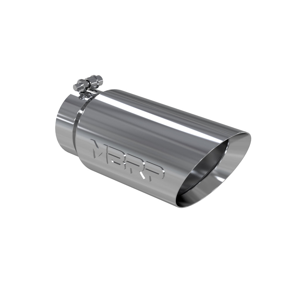 MBRP Exhaust T5053 Tip. 5in. O.D. Dual Wall Angled 4in. inlet 12in. length. T304.