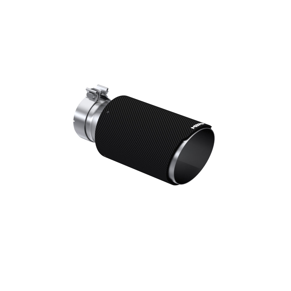 MBRP Exhaust T5072CF Tip 6in OD, Angle Cut End, 4in inlet, 12in length, T304 CF.