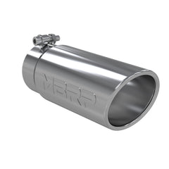 MBRP Exhaust T5112 Tip. 4in. O.D. Angled Rolled End 3in. inlet 10in. length. T304.