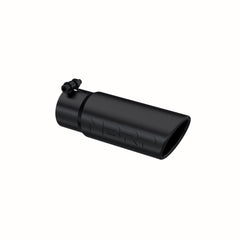 MBRP Exhaust T5115BLK Tip. 3.5in. O.D. Angled Rolled End. 3in. I.D. inlet. 10in. length. BLK.