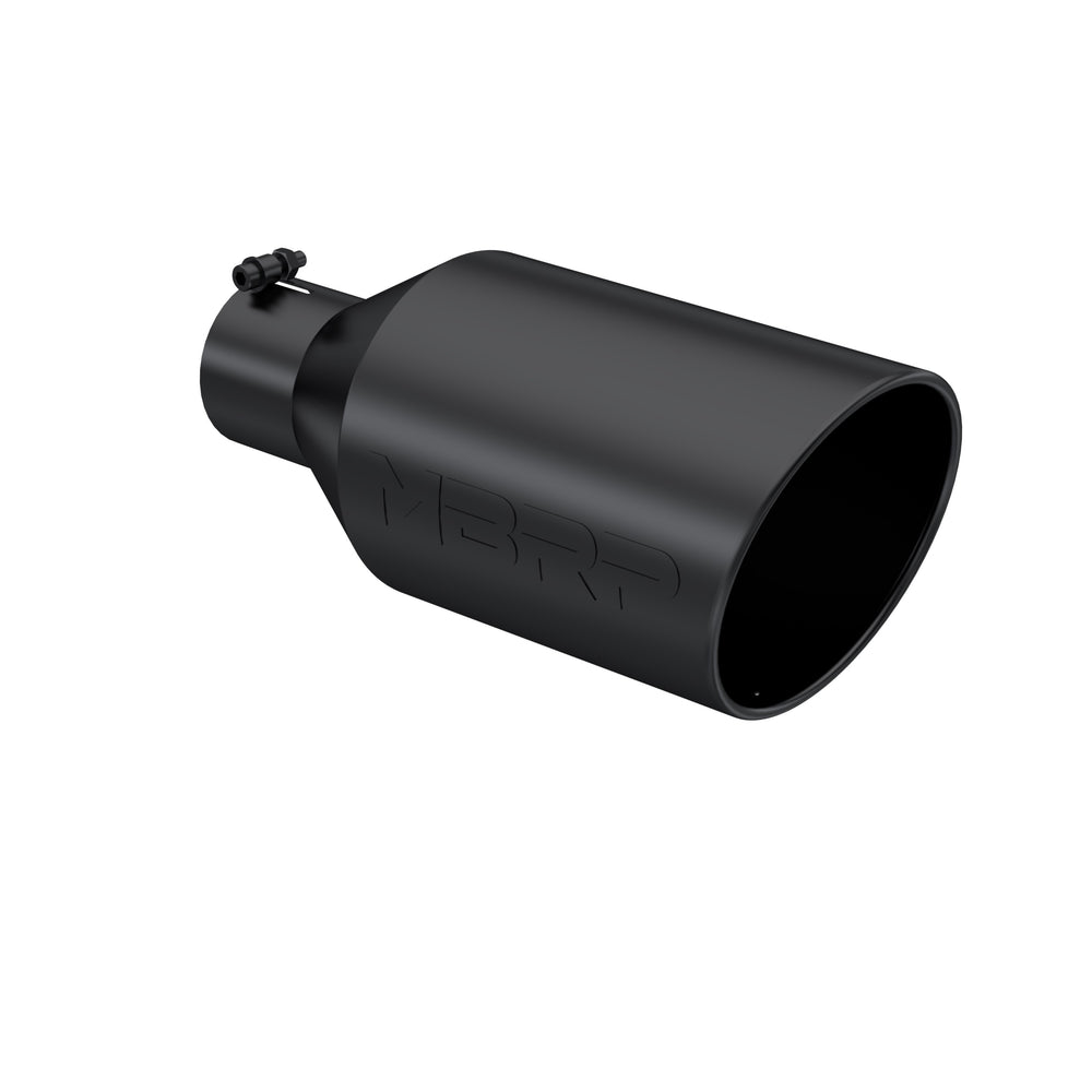 MBRP Exhaust T5128BLK Tip. 8in. O.D.. Rolled End. 4in. inlet 18in. in length. BLK.