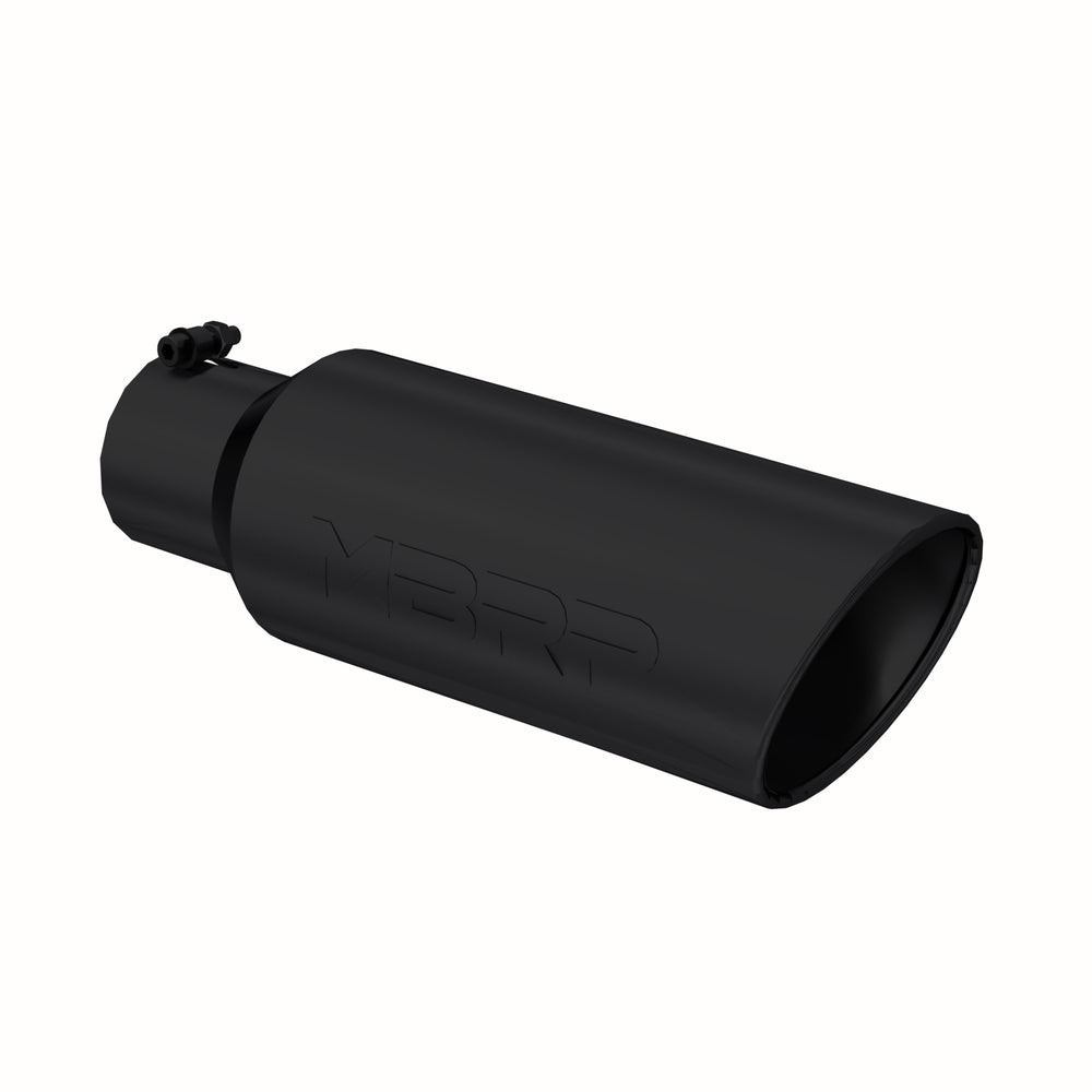 MBRP Exhaust T5130BLK Tip. 6in. O.D.. Rolled end. 4in. inlet 18in. in length. BLK