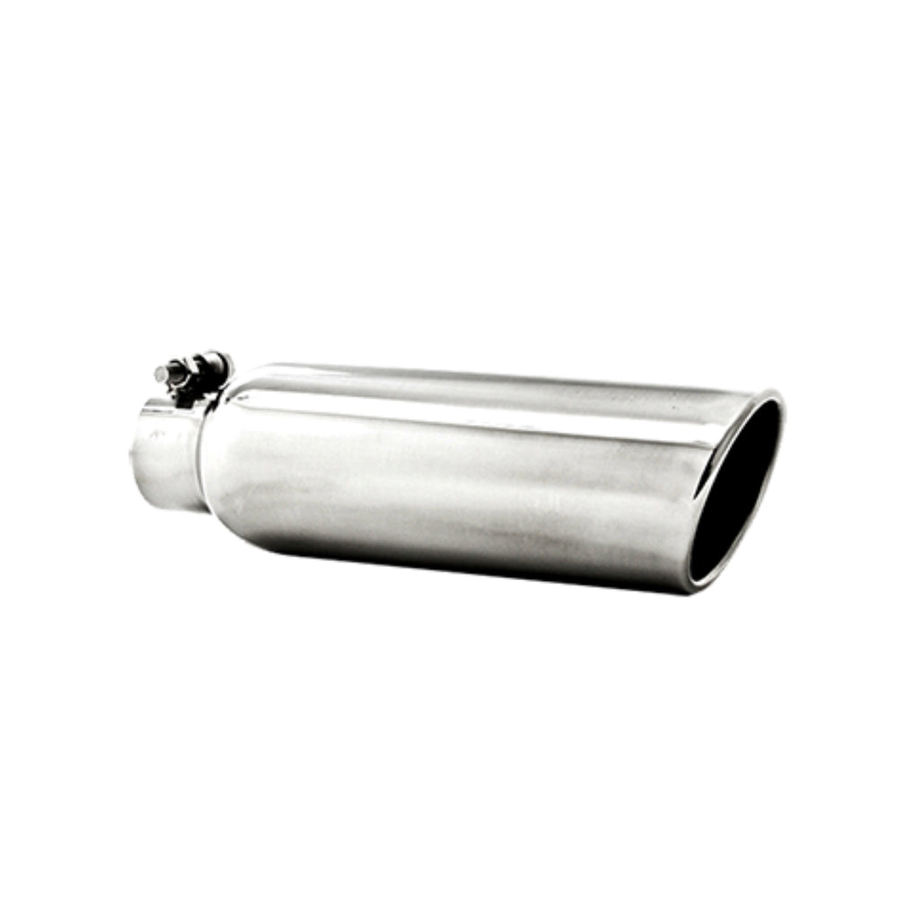 MBRP Exhaust 3.5in. OD; 2.25in. inlet; 12in. in length; Angled Cut Rolled End; Clampless-no weld; T304