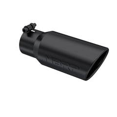 MBRP Exhaust T5155BLK Tip. 4in. O.D.. Angled Rolled End. 3in. inlet. 10in. Length. Black Series.