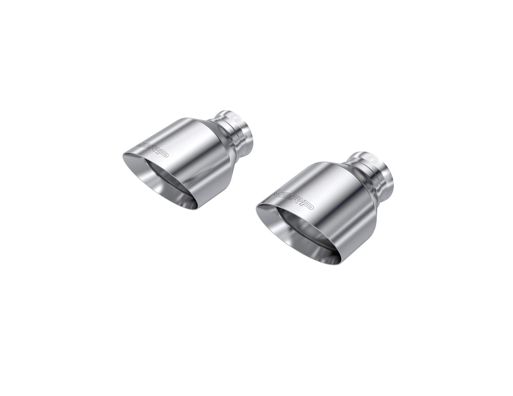 MBRP Exhaust 5in. OD, SEC 70 inlet, 7.7in. in length, Dual Wall, Angle Cut, Tip Pairs.
