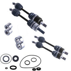 Kawasaki Brute Force 650i 750i Front & Rear CV Axles Wheel Bearings Differential Seals Bundle