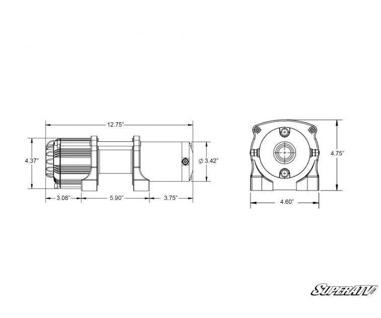 3500 Lb. UTV/ATV Winch (With Wireless Remote & Synthetic Rope)