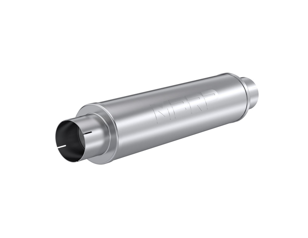 MBRP Exhaust 4in. inlet/outlet; Quiet tone muffler; 24in. body; 6in. diameter; 30in. overall; T304