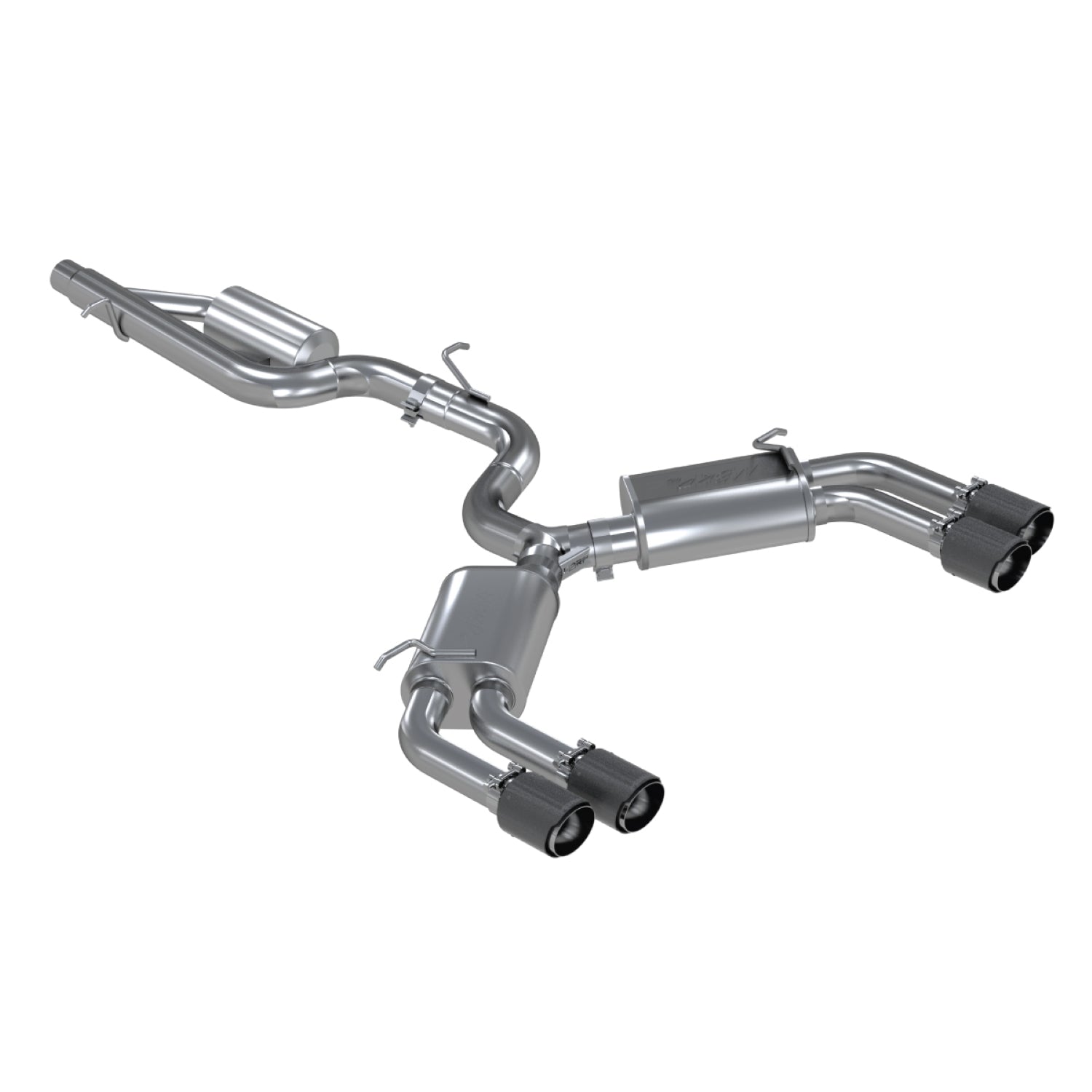 MBRP Exhaust 3" Cat Back, Quad Split Rear,with Carbon Fiber Tips T304