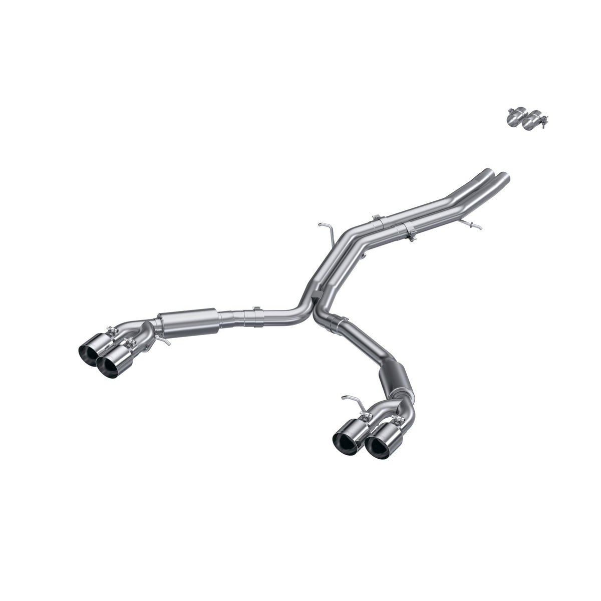 MBRP Exhaust 2.5" Resonator Back, Dual Split Rear,with Quad Tips T304