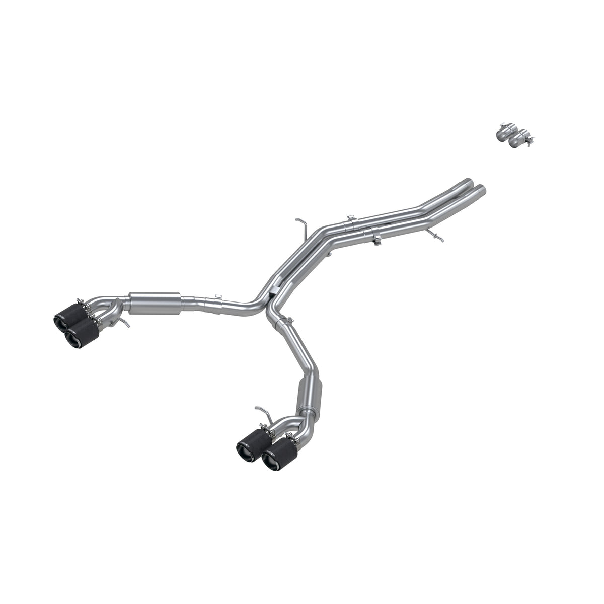 MBRP Exhaust 2.5" Resonator Back, Dual Split Rear,with Quad Carbon Fiber Tips T304