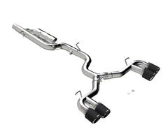 MBRP Exhaust 3in. Cat Back; Quad Split Rear; T304; CF Tip