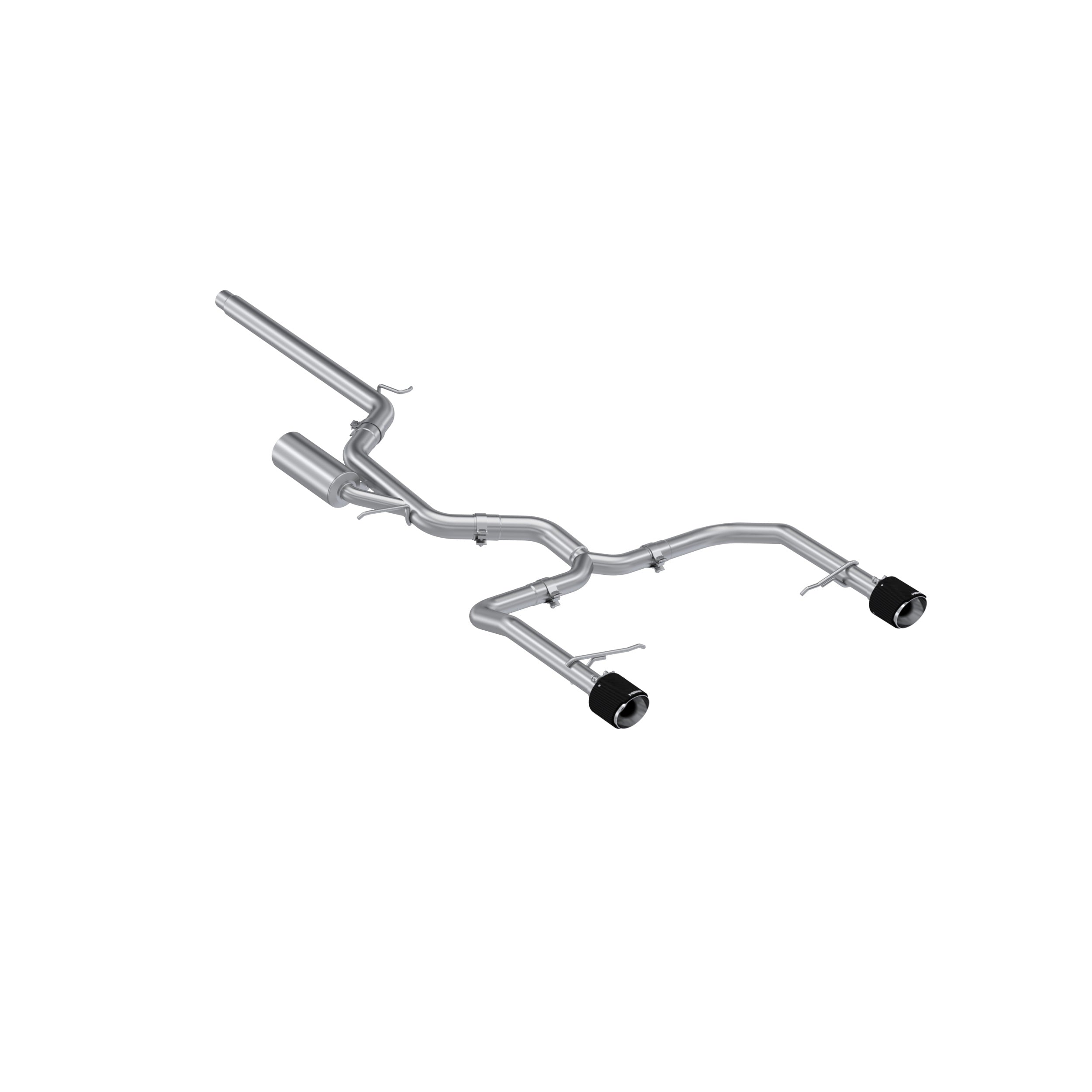 MBRP Exhaust 3in. Cat Back; 2.5in Dual Split Rear; T304; CF Tip