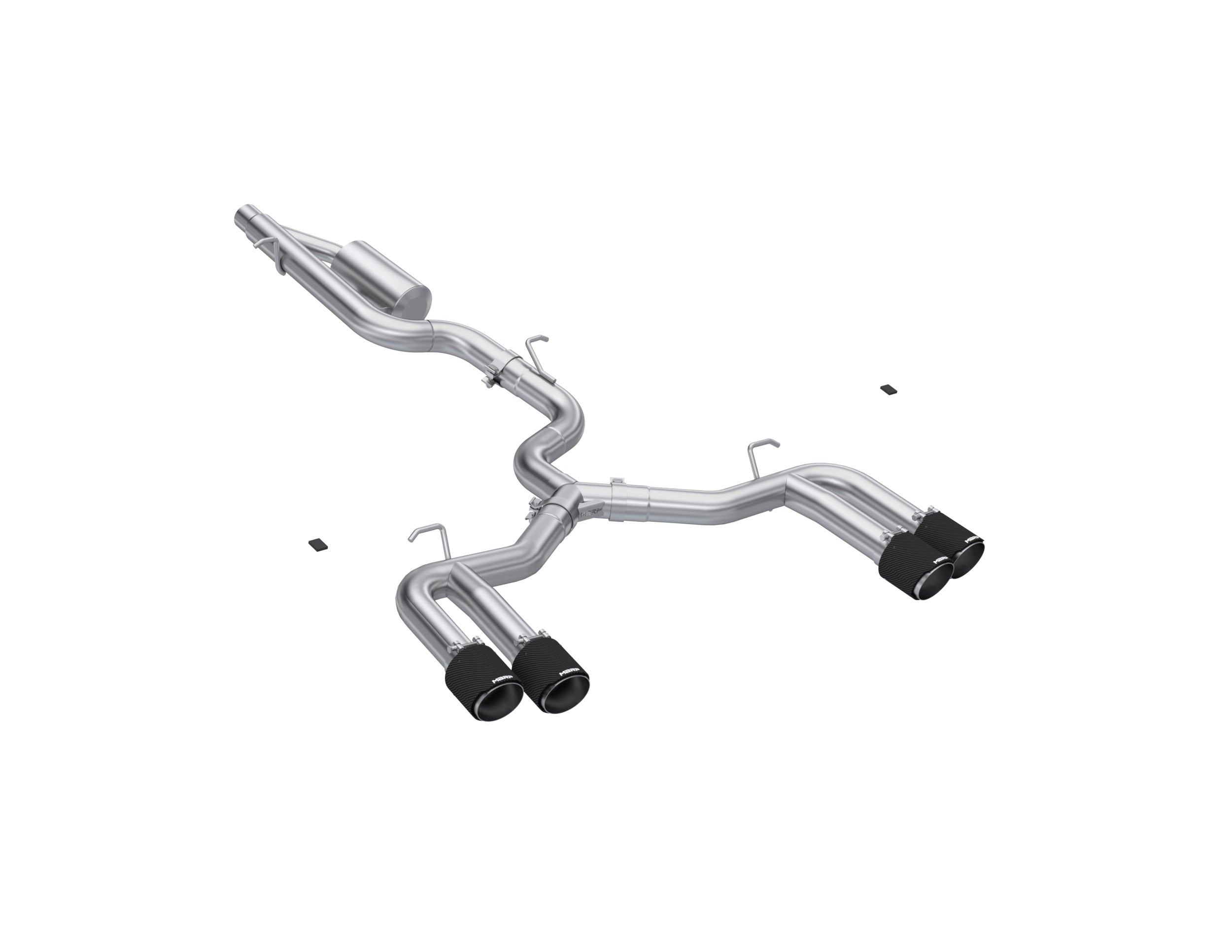 MBRP Exhaust 3" Cat Back, Quad Split Rear,with Carbon Fiber Tips T304