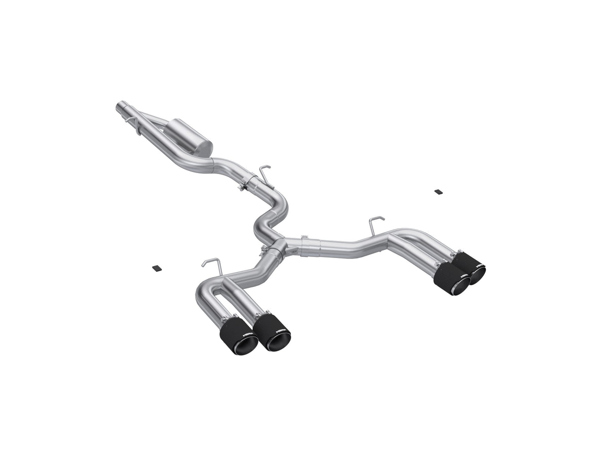 MBRP Exhaust 3" Cat Back, Quad Split Rear,with Carbon Fiber Tips T304