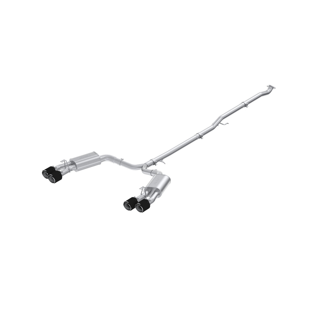 MBRP Exhaust 2.5" Cat Back, Quad Split Rear, with Carbon Fiber Tips T304