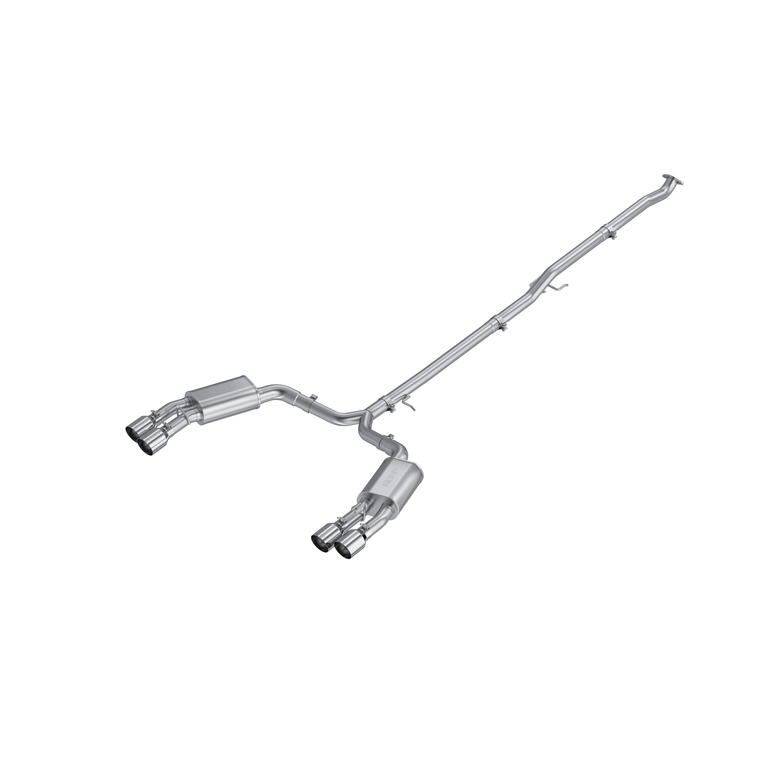 MBRP Exhaust 2.5" Cat Back, Quad Split Rear, with Polished Tips AL