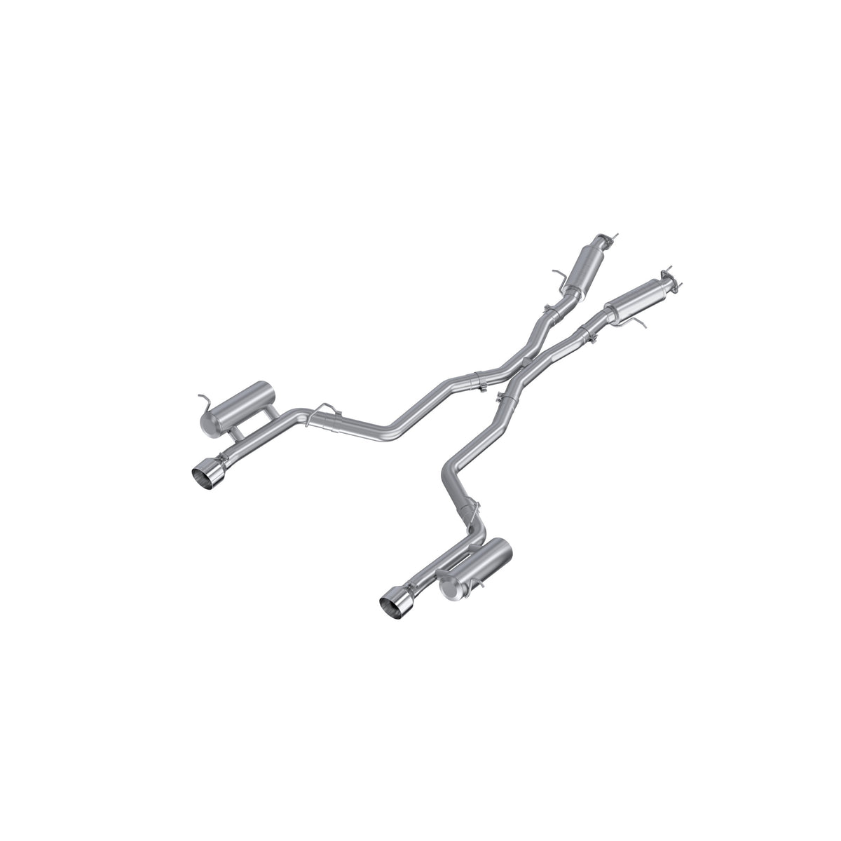 Aluminized Steel, 3" Cat Back, Dual Rear with Tips