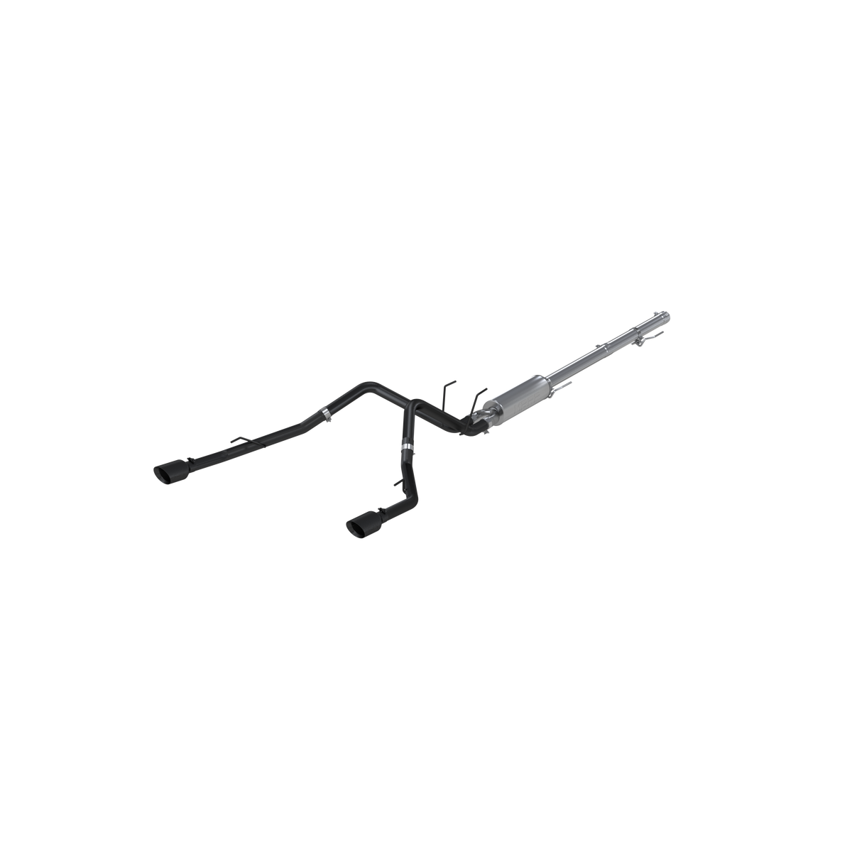 MBRP Exhaust 2 1/2in. Cat Back; Dual Split Rear; Black Coated (through stock bumper)