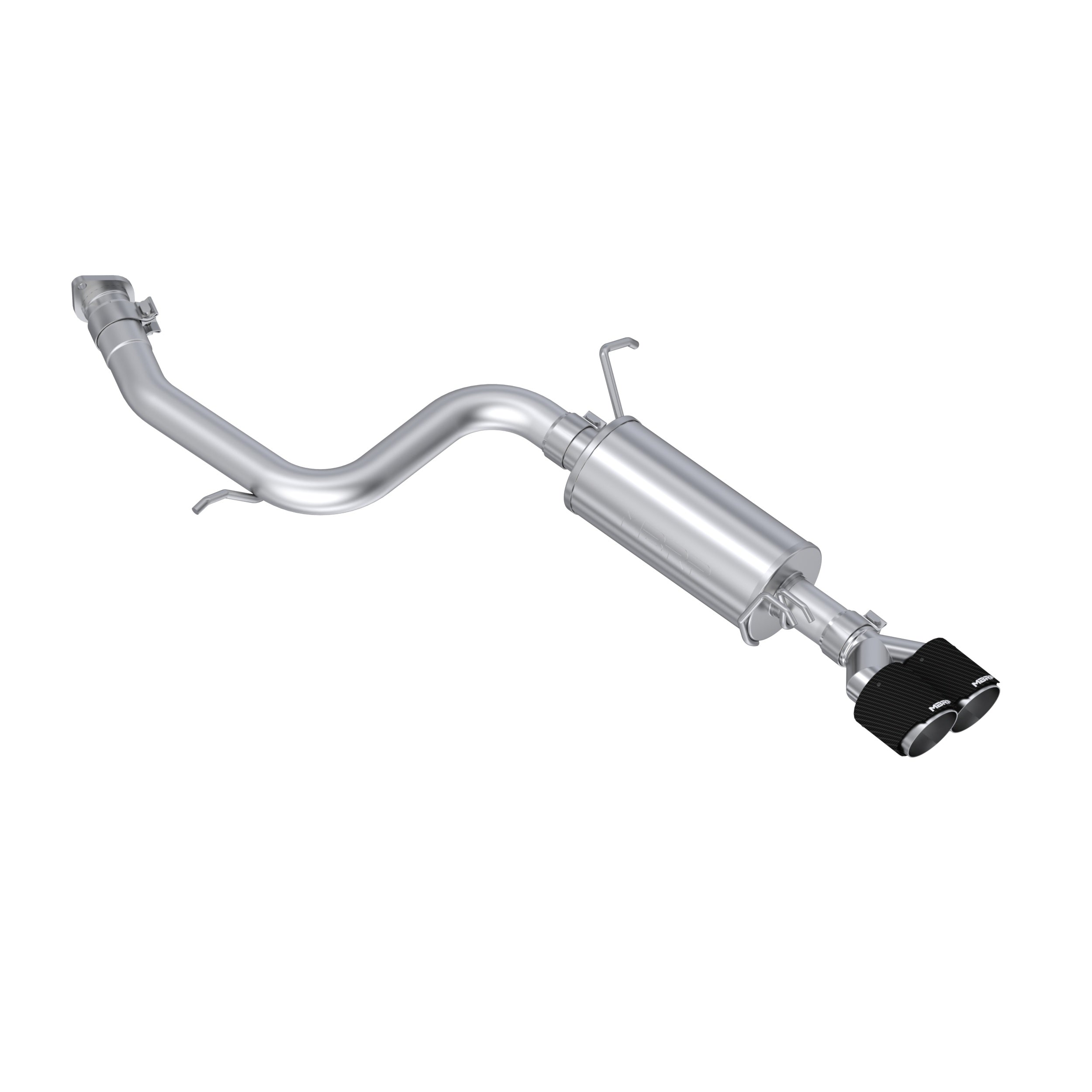MBRP Armor Pro 2.5-Inch Axle-Back Single Side with Dual Outlet Carbon Fiber Tip.
