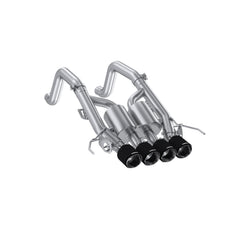 MBRP Exhaust 3in. Axle-Back; Quad Rear with 4.5in. Carbon Fiber Tips, T304, Active