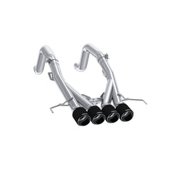 MBRP Exhaust 3in. Muffler Bypass Axle Back; with Quad 4in. CF Tips;  T304