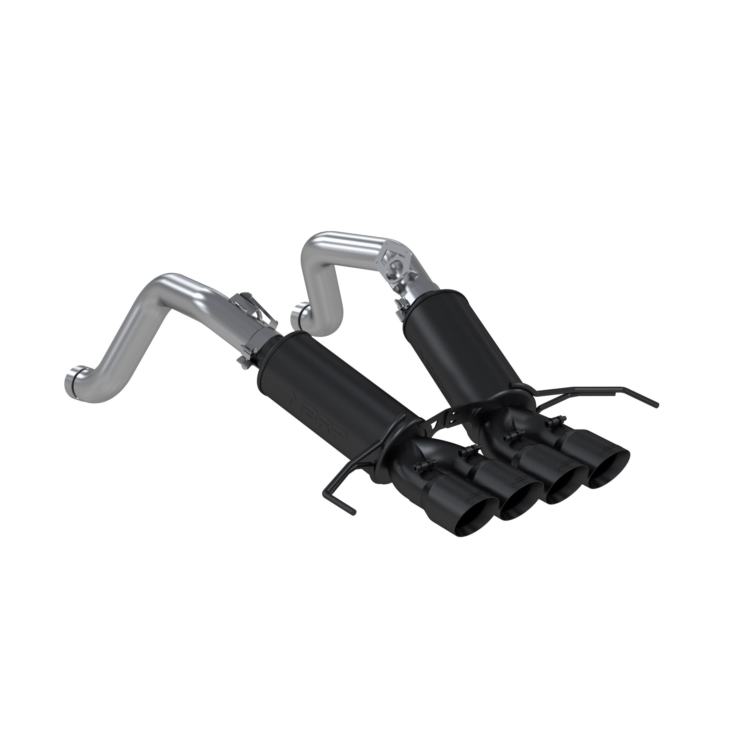 MBRP Exhaust 3in. Dual Muffler Axle Back; with Quad 4in. Dual Wall Tips; Black