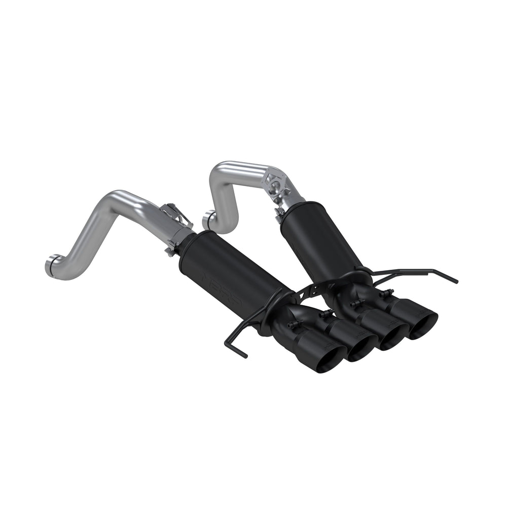 MBRP Exhaust 3in. Dual Muffler Axle Back; with Quad 4in. Dual Wall Tips; Black
