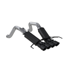 MBRP Exhaust 3in. Dual Muffler Axle Back; with Quad 4in. Dual Wall Tips; Black