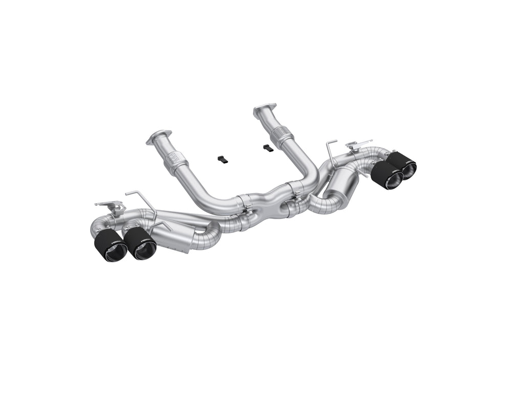 MBRP Exhaust 3in. Cat-Back; Quad Split Rear with 4.5in. Carbon Fiber Tips; T304; Active