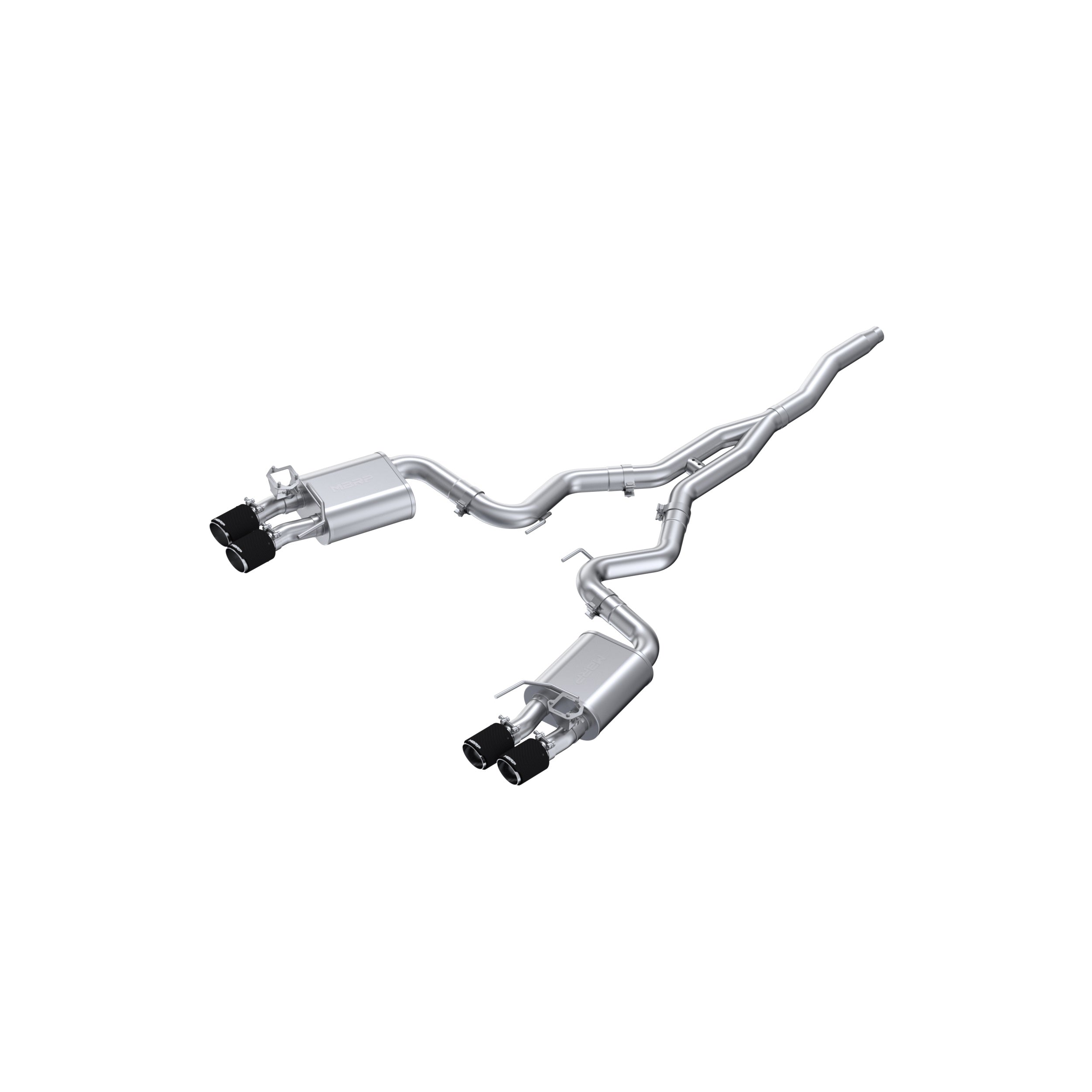 MBRP Exhaust 3in. Cat Back; Quad Rear Exit; T304; CF Tip