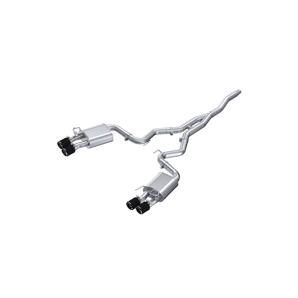 MBRP Exhaust 3in. Cat Back; Quad Rear Exit; T304; CF Tip