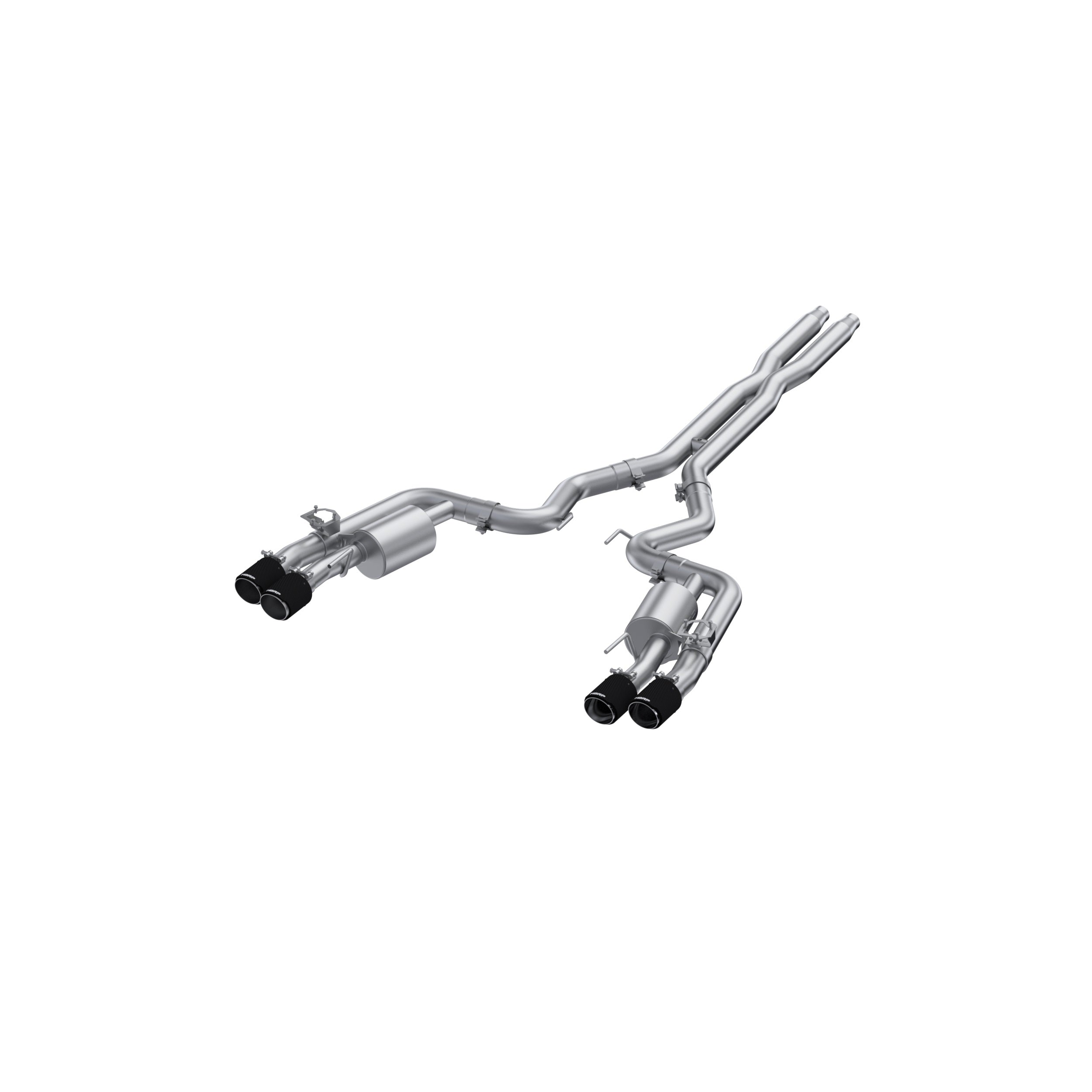 MBRP Exhaust 3in. Cat Back; Quad Rear Exit; T304; CF Tip: Active