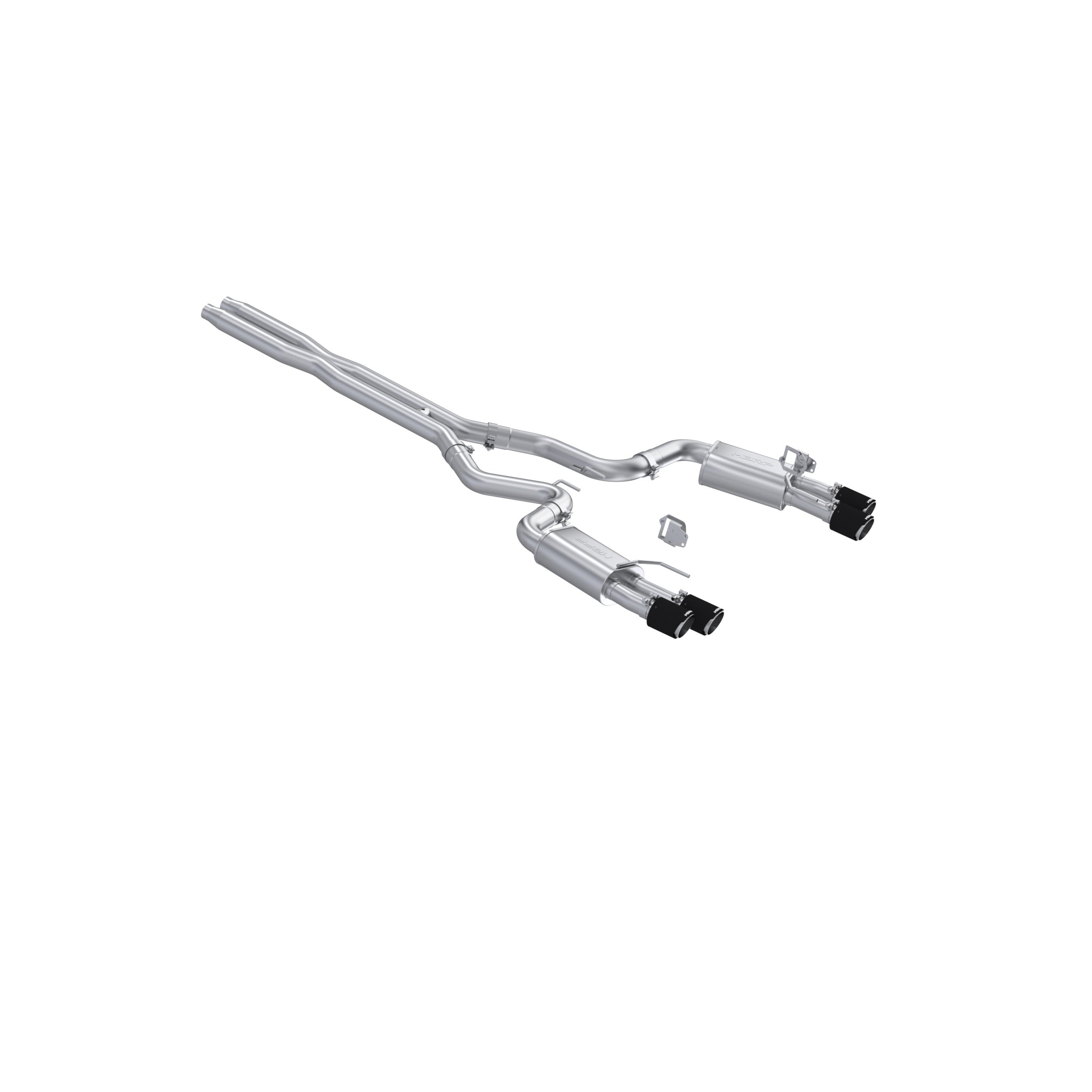 MBRP Exhaust 3in. Cat Back; with Quad 4in. Carbon Fiber Tips; Street Version; T304