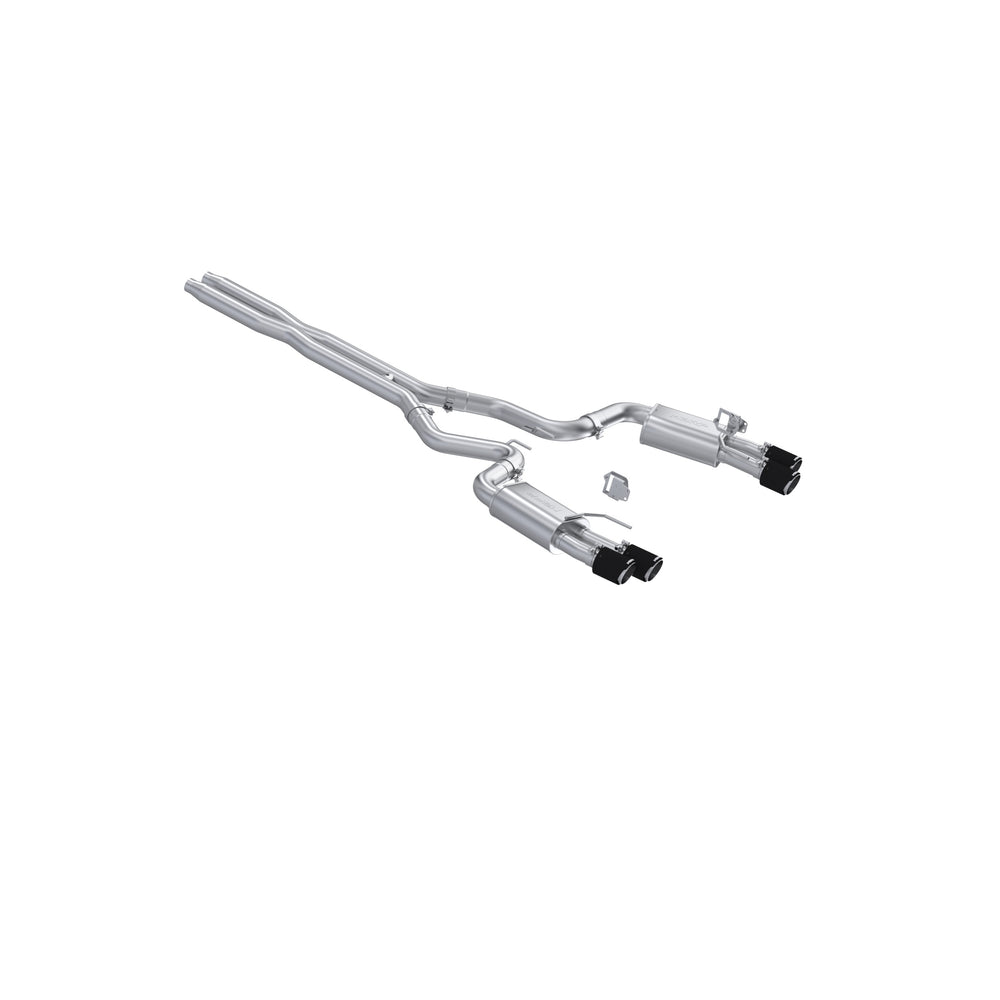 MBRP Exhaust 3in. Cat Back; with Quad 4in. Carbon Fiber Tips; Street Version; T304