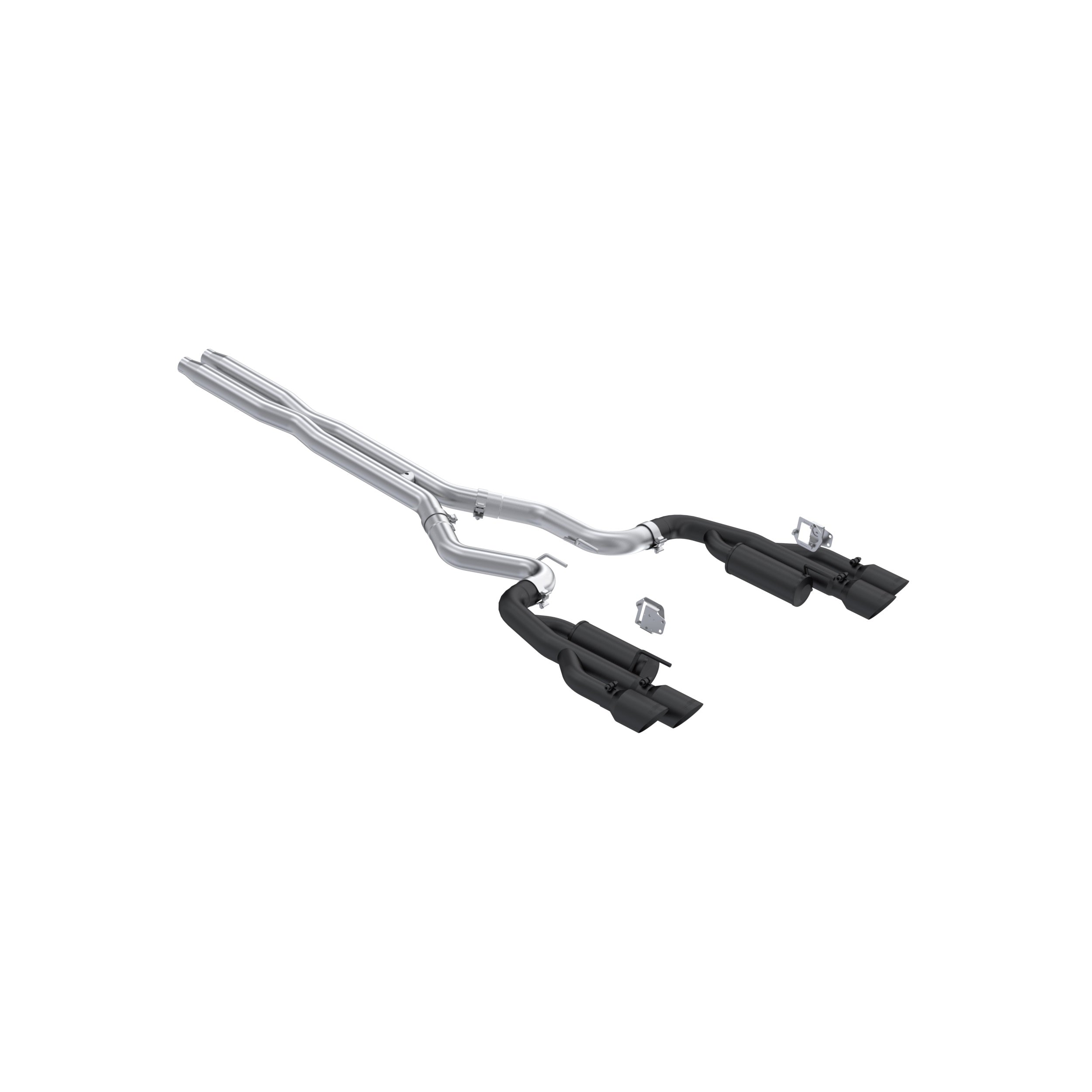 MBRP Exhaust 3in. Cat Back; with Quad 4in. Dual Wall Tips; Race Version; Black Coated