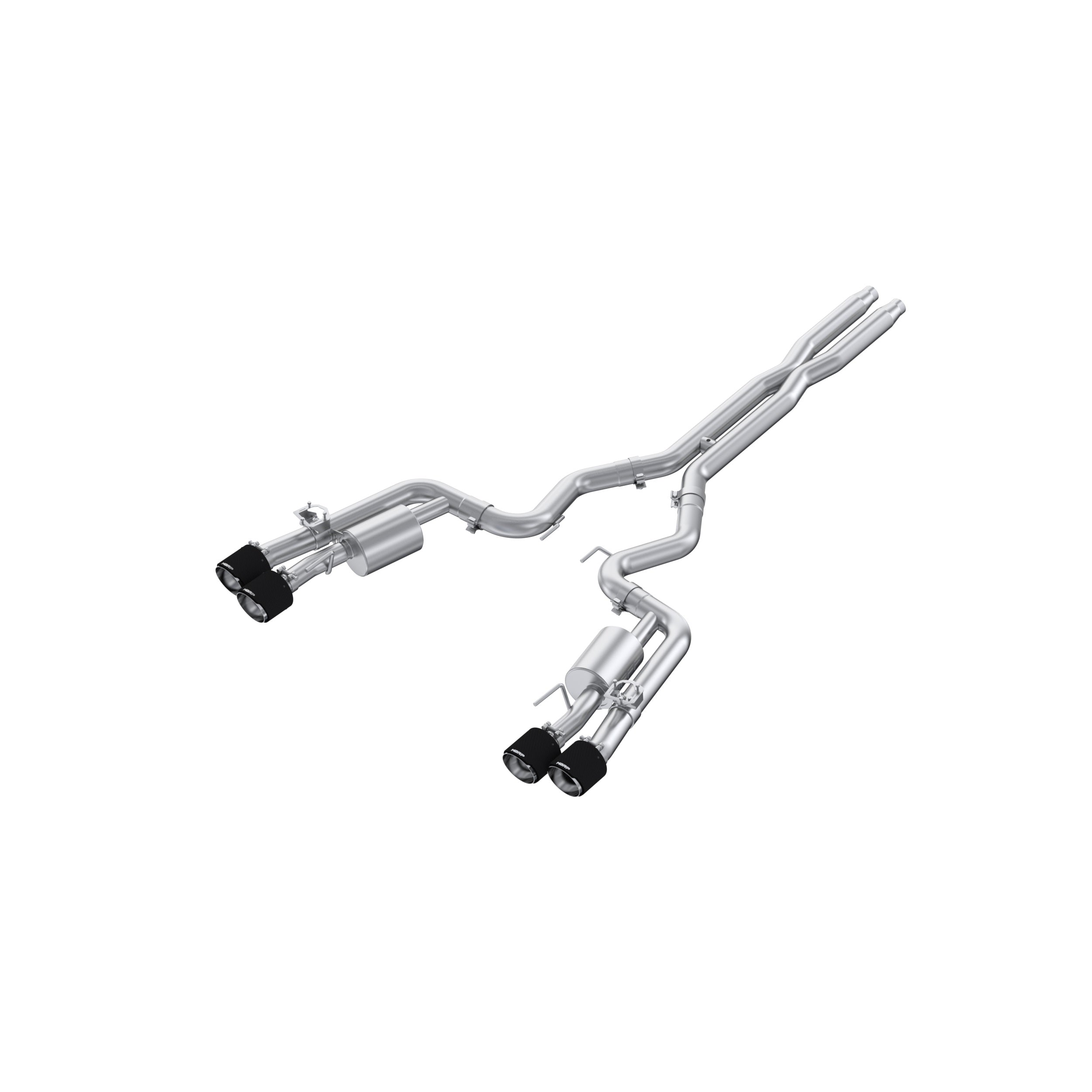 MBRP Exhaust 3" Cat Back, Quad Split Rear Exit; with Carbon Fiber Tips; Active Exhaust T304