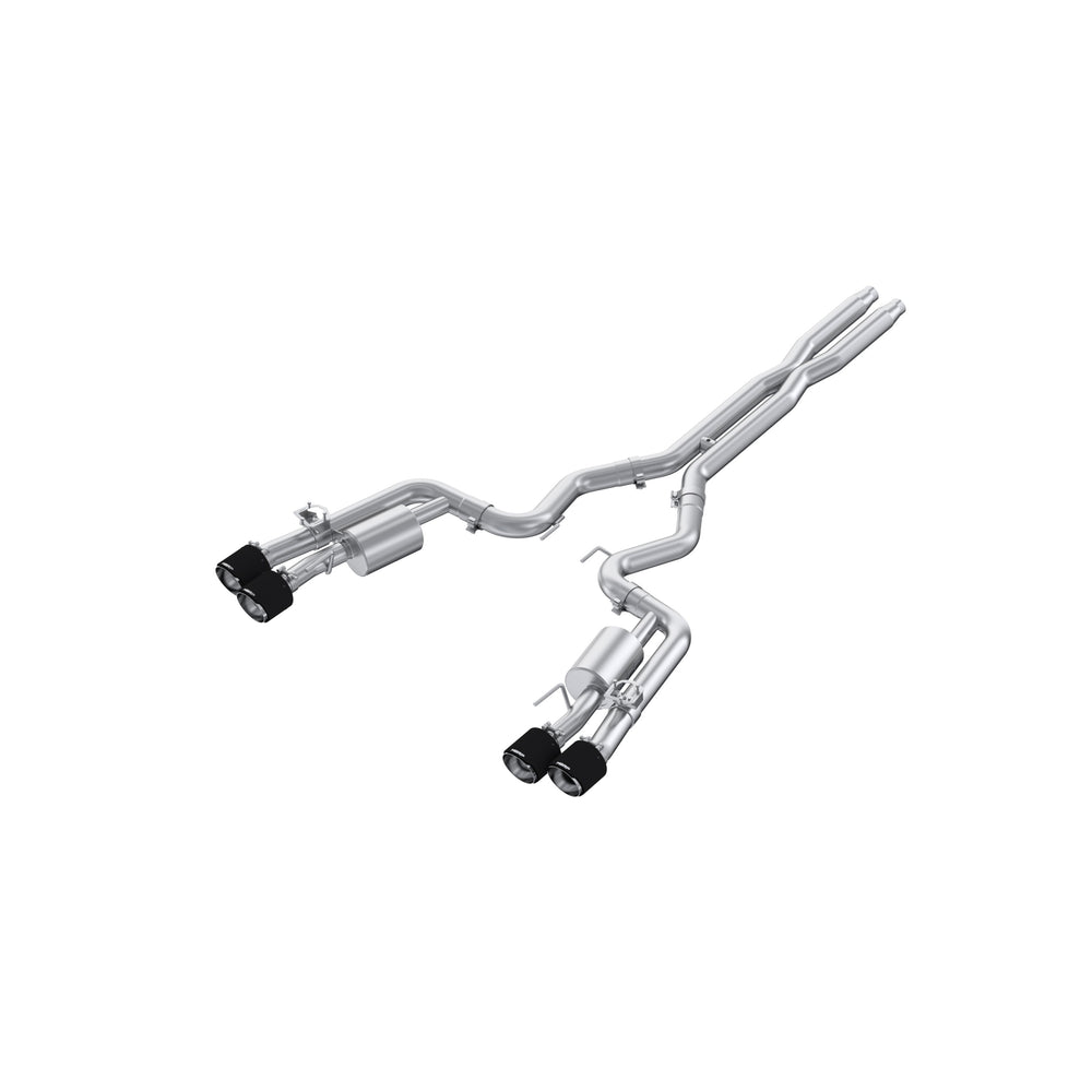 MBRP Exhaust 3" Cat Back, Quad Split Rear Exit; with Carbon Fiber Tips; Active Exhaust T304